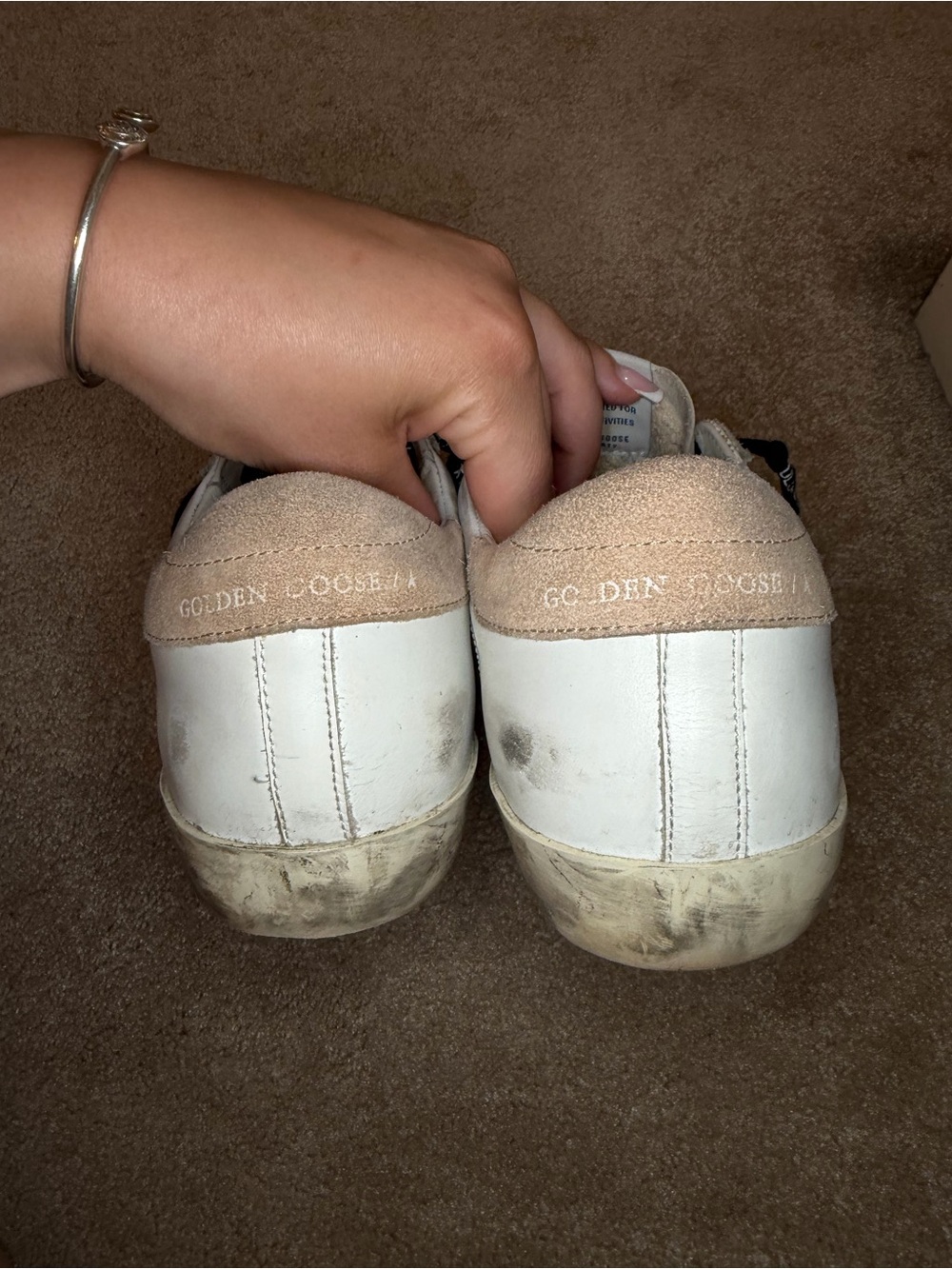 Golden Goose White Leather Sneakers with Pink Glitter Star RARE❗️ - Picture 4 of 6